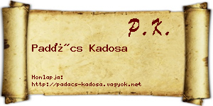 Padács Kadosa névjegykártya